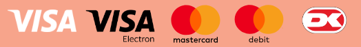Listofcredit cards that can be used during checkout:  Visa, Visa electron, Mastercard, Mastercard Debit and Dankort